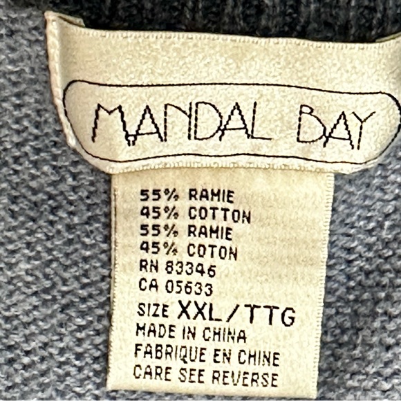 Vintage Mandal Bay CottageCore CoastalGrandma Sweater Vest XXL Beach Embellished - Picture 9 of 12